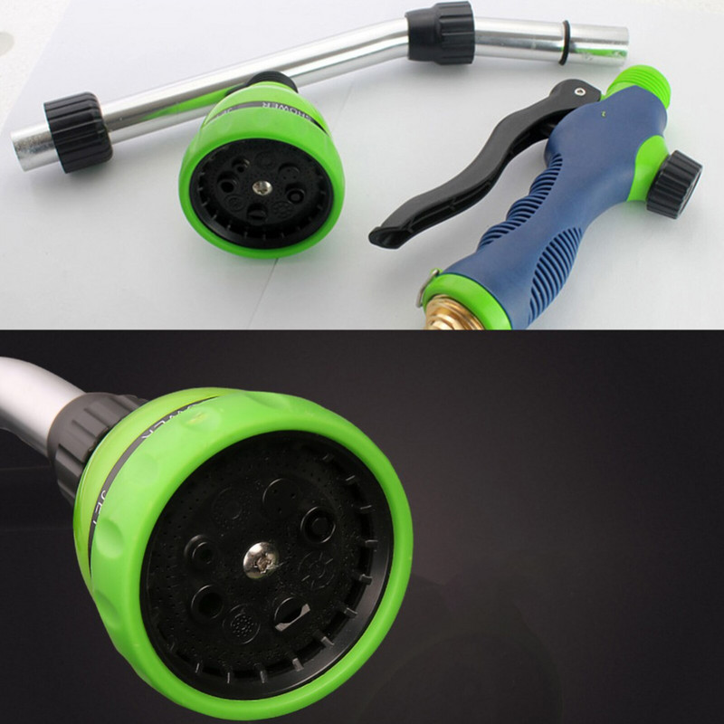 Pistol de apă cu stâlp lung de grădină Pistol de udare lung 8 în 1 Duză pentru furtun Baghetă de pulverizare Plant de irigare de grădină Udare Pistol de apă pentru spălătorie auto