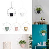 Suport nordic pentru ghivece pentru plante de fier, metal, agățat, pentru grădină, balcon, suculent, suport de perete, coș balansoar, decorare pentru dormitor