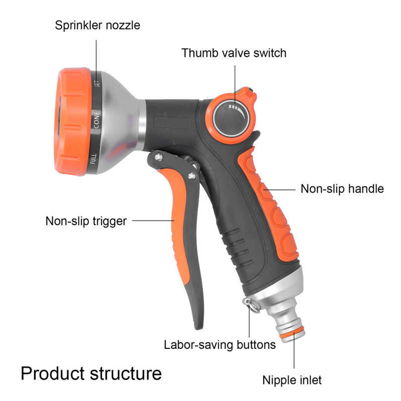 Nagynyomású kerti vízpermetező gyeptömlő permetező vízfúvóka mosó fúvóka autómosó tisztító tisztító permetező eszköz