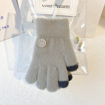 Vaikiškos žieminės pirštinės berniukams ir mergaitėms su šypsenos logotipu