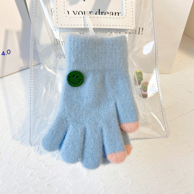 Vaikiškos žieminės pirštinės berniukams ir mergaitėms su šypsenos logotipu