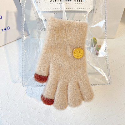 Vaikiškos žieminės pirštinės berniukams ir mergaitėms su šypsenos logotipu