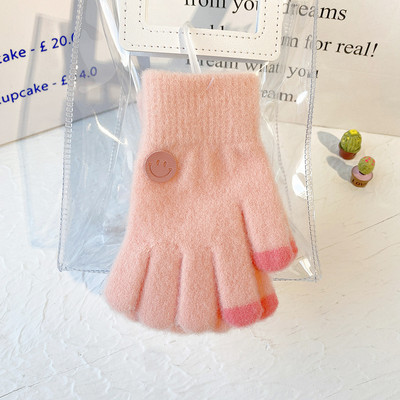 Vaikiškos žieminės pirštinės berniukams ir mergaitėms su šypsenos logotipu