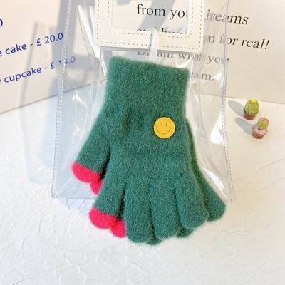 Vaikiškos žieminės pirštinės berniukams ir mergaitėms su šypsenos logotipu