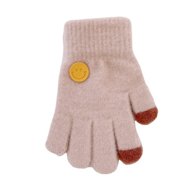 Vaikiškos žieminės pirštinės berniukams ir mergaitėms su šypsenos logotipu