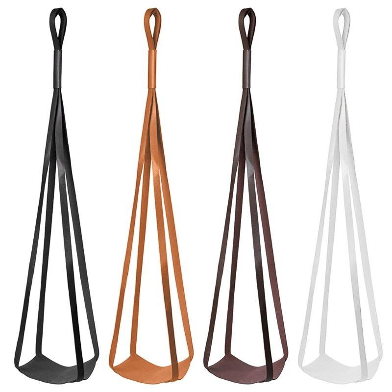 Y1UU odinė sodinamoji kabykla kambariniams augalams Pakabinamas augalų laikiklis gėlių vazonams Veganiškos odos augalų kabykla Pakabinamas sodintuvo krepšelis