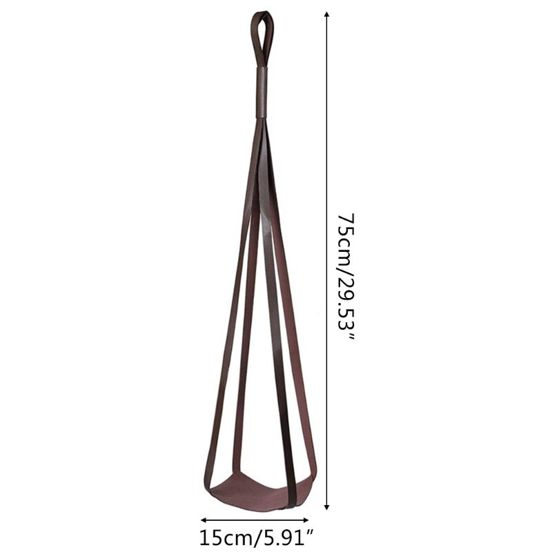 Y1UU odinė sodinamoji kabykla kambariniams augalams Pakabinamas augalų laikiklis gėlių vazonams Veganiškos odos augalų kabykla Pakabinamas sodintuvo krepšelis