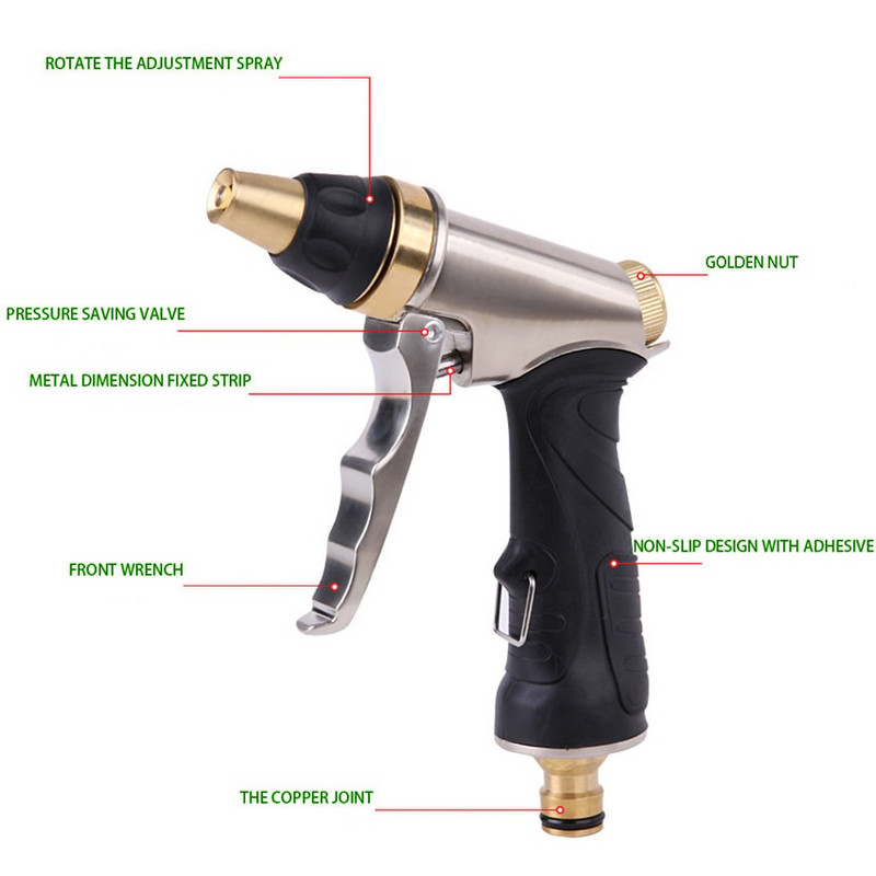 Kerti permetező vízpisztoly kihúzható locsolótömlők fúvóka nagynyomású autómosó spray Hidrolimpiadora Pistolet Arrosage Jardin