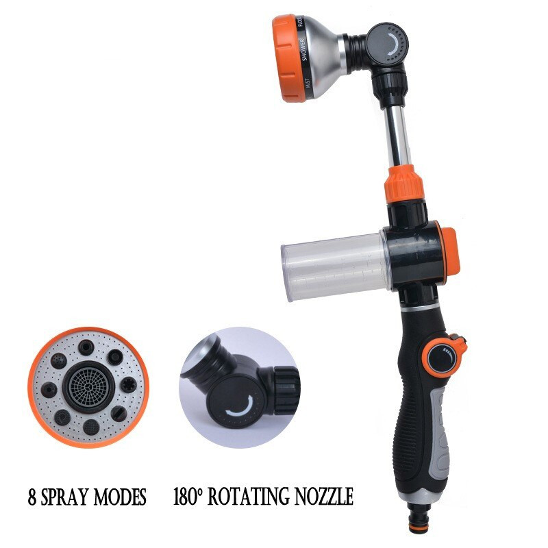 Градински пистолет за вода Регулируема машина за миене под високо налягане Автомивка Пистолет за пръскане Дюзи за пяна за маркуч за поливане Инструменти за напояване Спринклер