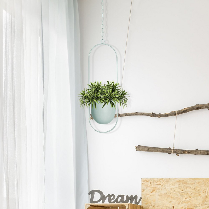 Ghivece de flori de fier Suport coș agățat Grădină Balcon Suculente Umeraș pentru montare pe perete Decorativ coș balansoar