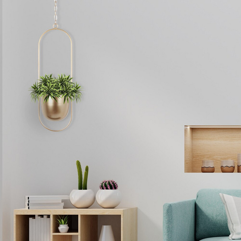 Ghivece de flori de fier Suport coș agățat Grădină Balcon Suculente Umeraș pentru montare pe perete Decorativ coș balansoar