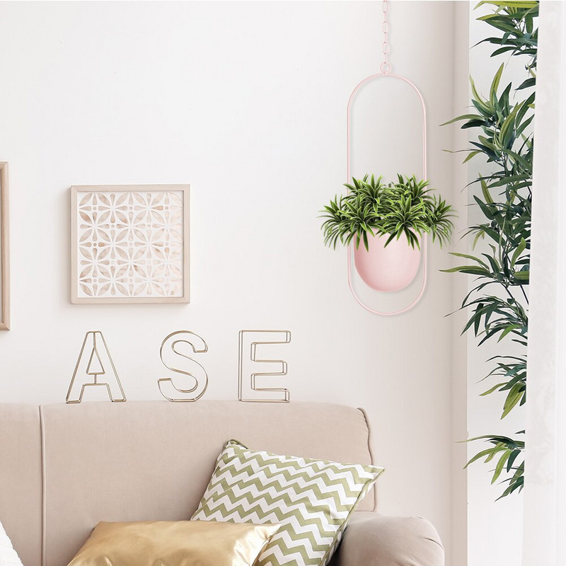 Ghivece de flori de fier Suport coș agățat Grădină Balcon Suculente Umeraș pentru montare pe perete Decorativ coș balansoar