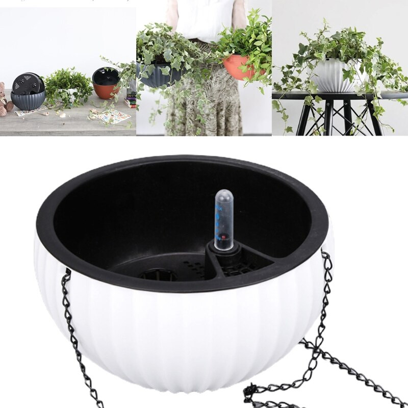 Jardinieră agățată Ghiveci semi-circular Suport pentru plante autoabsorbant Decorare grădină Udare Coșuri suspendate