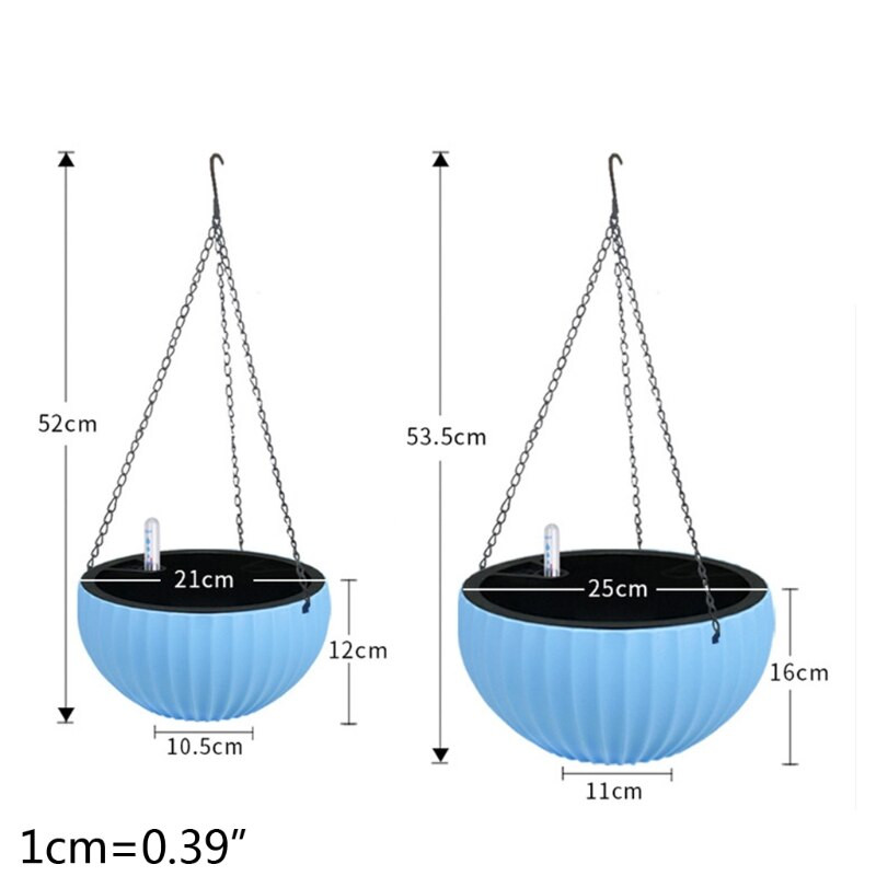 Jardinieră agățată Ghiveci semi-circular Suport pentru plante autoabsorbant Decorare grădină Udare Coșuri suspendate