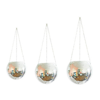 Boho Mirror Ball Κρεμαστή γλάστρα Κρεμάστρα με σχοινί Καλάθι Διακόσμηση κήπου σπιτιού φυτικό Καλάθι Διακόσμηση σαλονιού σπιτιού