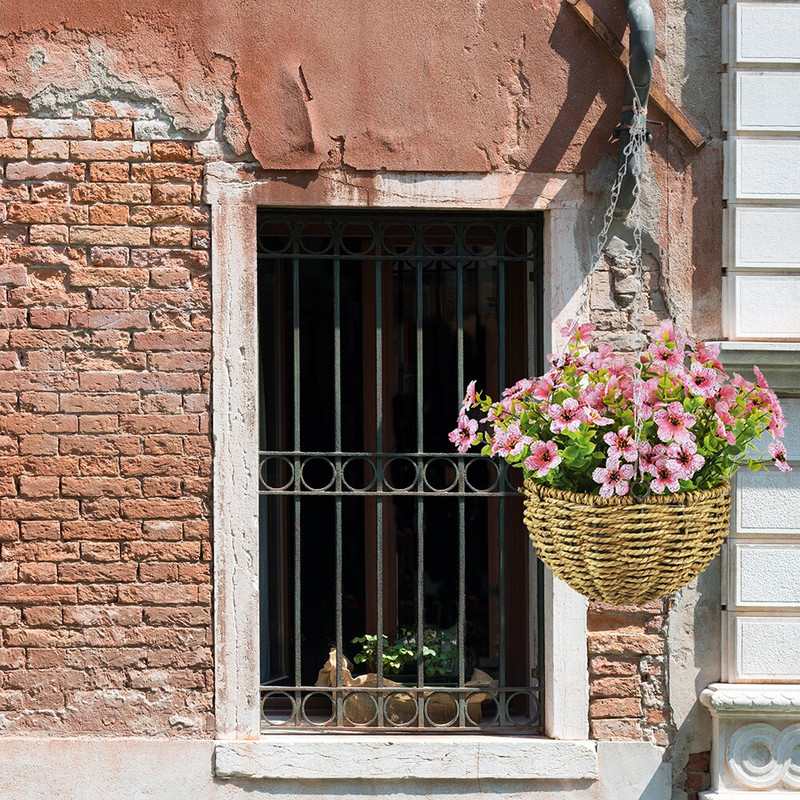 Kerti függő növény Falra akasztható fonott Rattam tartó Ültethető növények