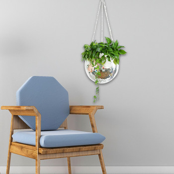 Μπαλάκι καθρέφτη Κρεμαστή γλάστρα για φυτά εσωτερικού χώρου Boho Flower Planter Γλάστρα Καλάθι Διακόσμηση Γλάστρα με αιωρούμενο καλάθι
