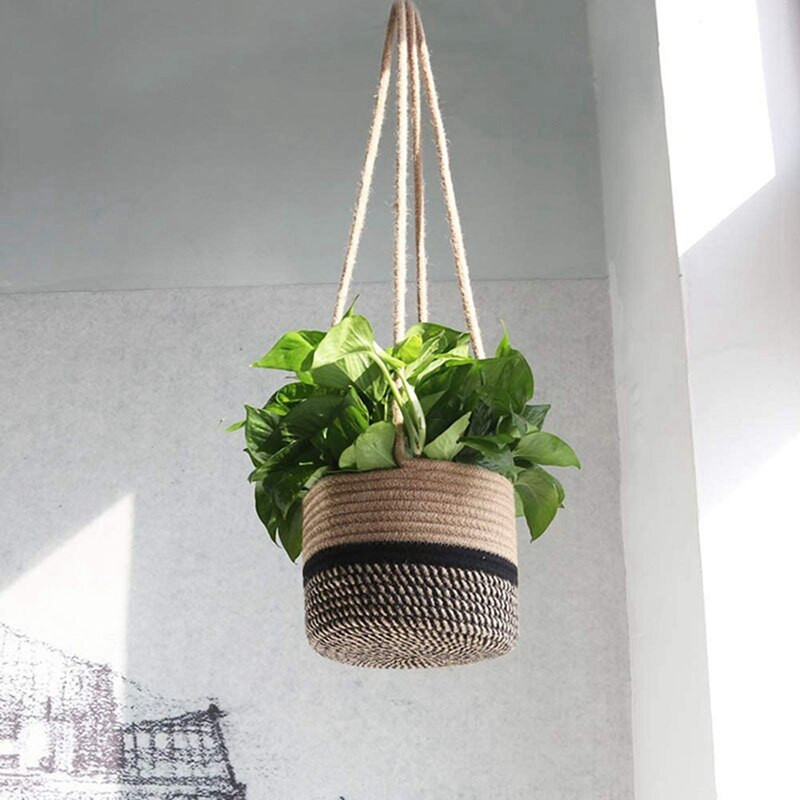 Promovare! Umerașe pentru plante de grădină Jardinier suspendat cu frânghie Coș de jardinier suspendat Suport decorativ pentru ghiveci pentru decorarea interioară