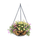 Metalinis vazono krepšelio pakabinamas vazono laikiklis Pinti rotango gėlių krepšelio vazono laikiklis su kokoso palmių įdėklu