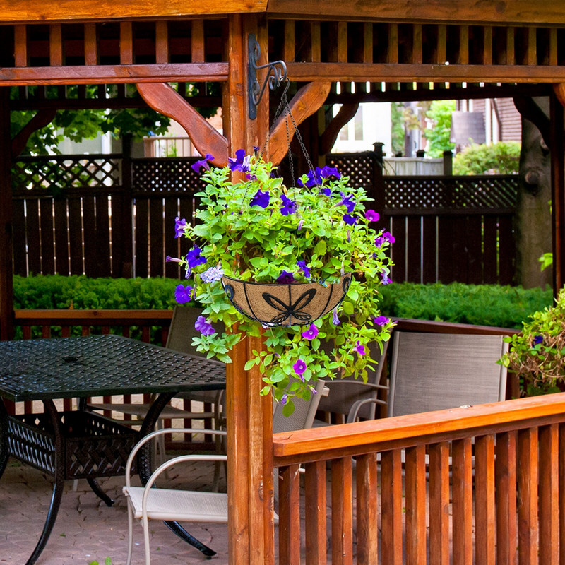 Metalinis vazono krepšelio pakabinamas vazono laikiklis Pinti rotango gėlių krepšelio vazono laikiklis su kokoso palmių įdėklu