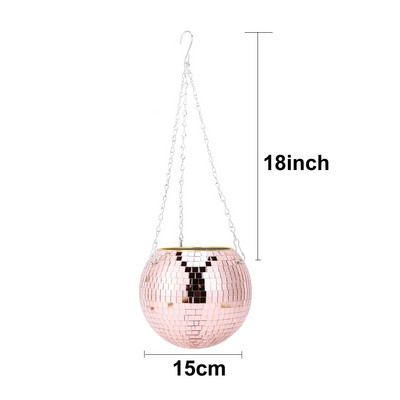 Tükör félgömb alakú virágcserép függő kosár kosárlabda alakú akasztó edény Tükörgömb virágcserepes irodai kerti díszek