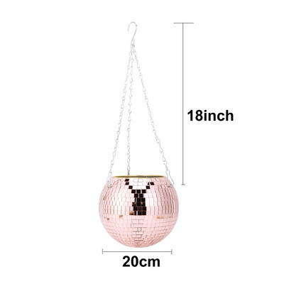Tükör félgömb alakú virágcserép függő kosár kosárlabda alakú akasztó edény Tükörgömb virágcserepes irodai kerti díszek