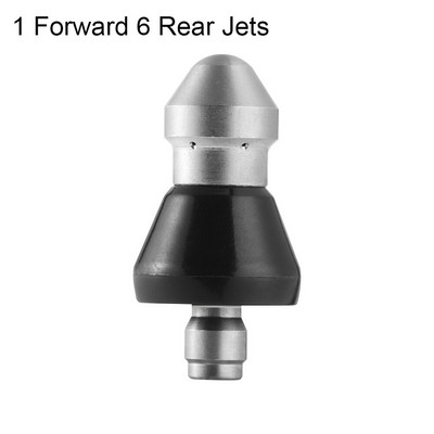 1 Pirmyn, 3/6 galinės purkštukai Sriegio slėgio drenažo plovimo antgalis Greito prijungimo purškiamas nerūdijančio plieno vamzdžių gilinimo kanalizacijos valiklis