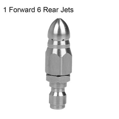 1 Предни 3/6 Задни дюзи Резба Налягане Дренажна шайба Дюза Бързо свързване Спрей Драгиране на тръби от неръждаема стомана Препарат за почистване на канали