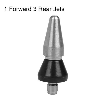 1 Pirmyn, 3/6 galinės purkštukai Sriegio slėgio drenažo plovimo antgalis Greito prijungimo purškiamas nerūdijančio plieno vamzdžių gilinimo kanalizacijos valiklis