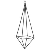 Stil de artă rustic modern, de sine stătător, agățat de fier Tillandsia Air, suport pentru suport pentru plante negru, înălțime de 10,2 inci, piramidă patrulateră