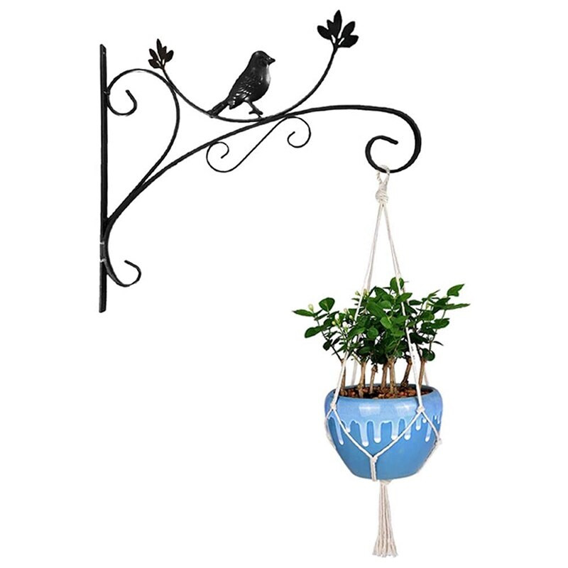 Akasztható kosártartó konzolok falra akasztható fém növény horog madáretető Szélcsengő Lámpás terasz terasz pázsit kültéri kert dekoráció