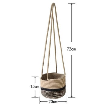 Закачалки за градински растения Въжена висяща кашпа Плетена висяща кашпа Декоративна поставка за саксия за домашен декор