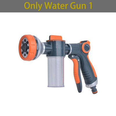 Pistol de apă cu lance cu spumă, cu 8 funcții, duză de înaltă presiune, cu jet de grădină, pulverizator de spălat cu apă pentru mașină, cu instrument de curățare a oală de spumă