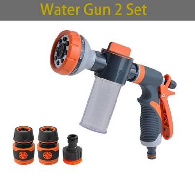 Pistol de apă cu lance cu spumă, cu 8 funcții, duză de înaltă presiune, cu jet de grădină, pulverizator de spălat cu apă pentru mașină, cu instrument de curățare a oală de spumă