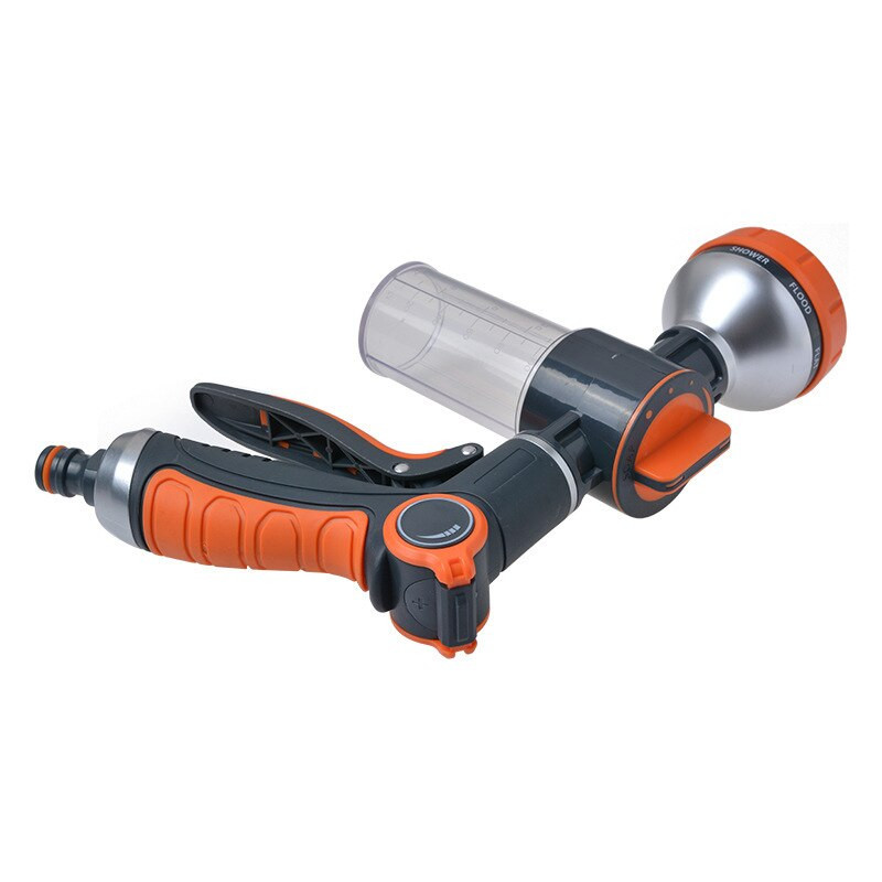 Pistol de apă cu lance cu spumă, cu 8 funcții, duză de înaltă presiune, cu jet de grădină, pulverizator de spălat cu apă pentru mașină, cu instrument de curățare a oală de spumă