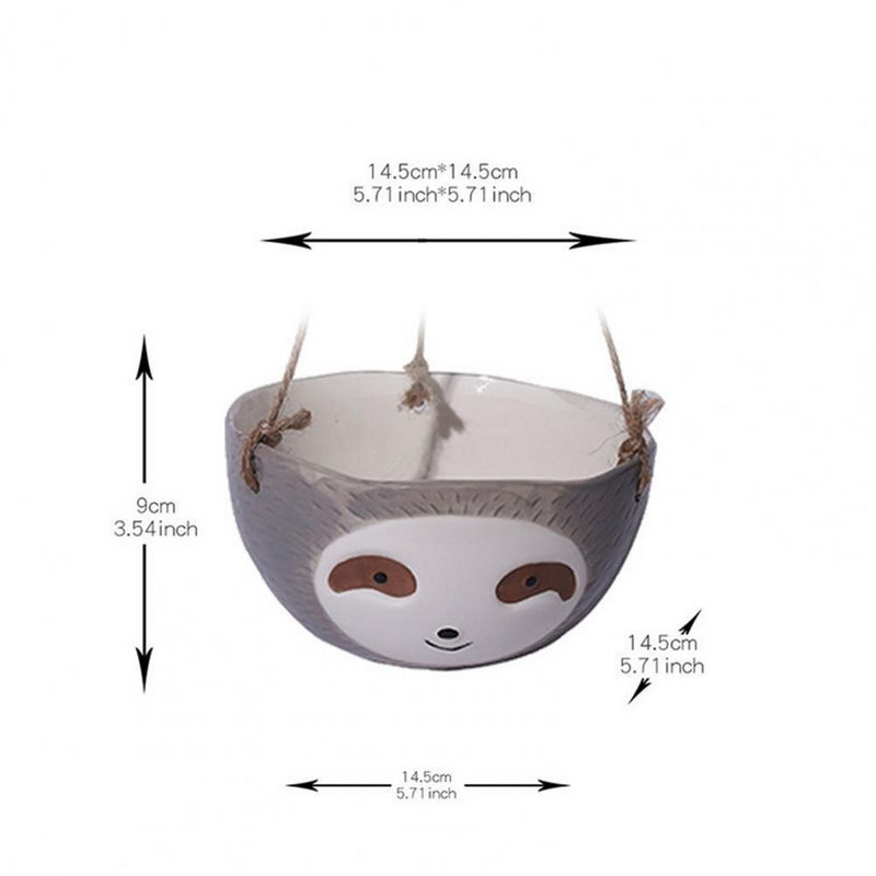 Vasă pentru plante Drăguț drăguț în formă de leneșă Suculente Planter agățat Ghiveci practic decorativ decorativ