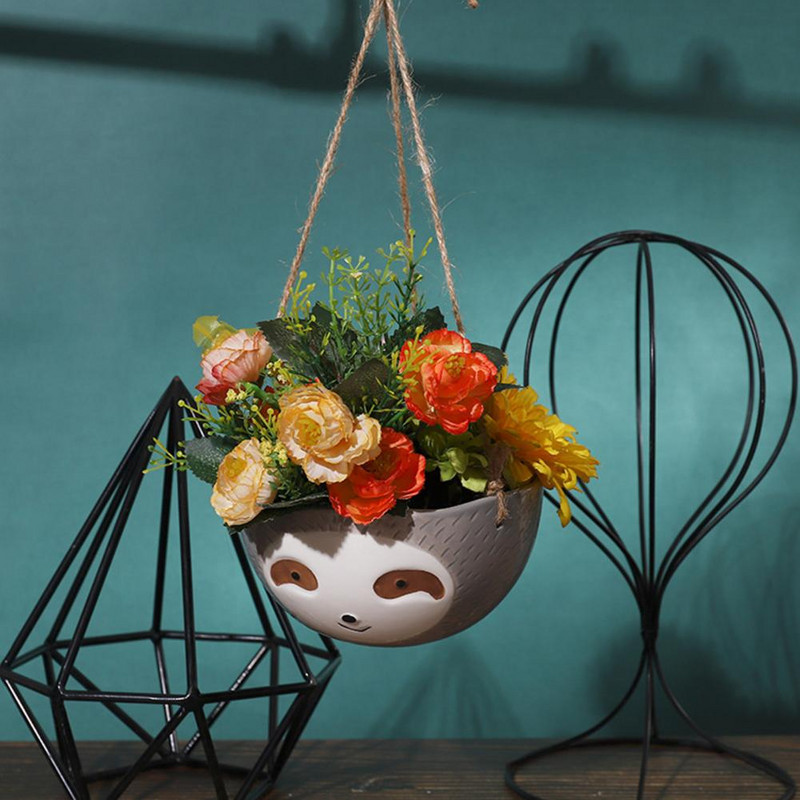 Vasă pentru plante Drăguț drăguț în formă de leneșă Suculente Planter agățat Ghiveci practic decorativ decorativ