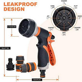 Pistol de udare la presiune înaltă 8 moduri Irigare cu pulverizare de grădină Duză de udare Plant gazon Curtea Udare Sprinklere Curățare aspersoare