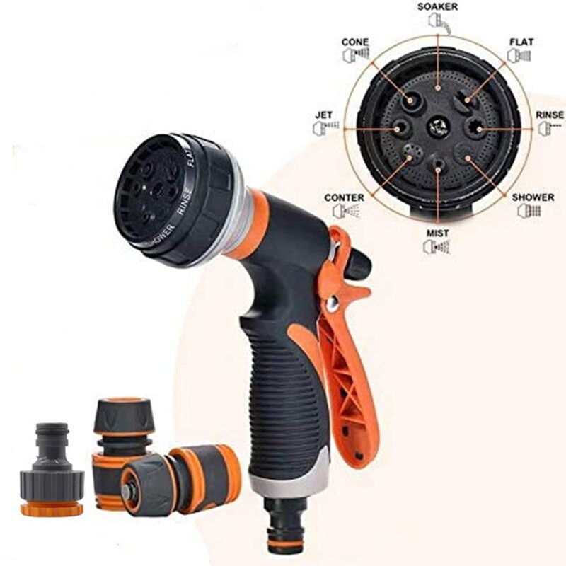 Pistol de udare la presiune înaltă 8 moduri Irigare cu pulverizare de grădină Duză de udare Plant gazon Curtea Udare Sprinklere Curățare aspersoare