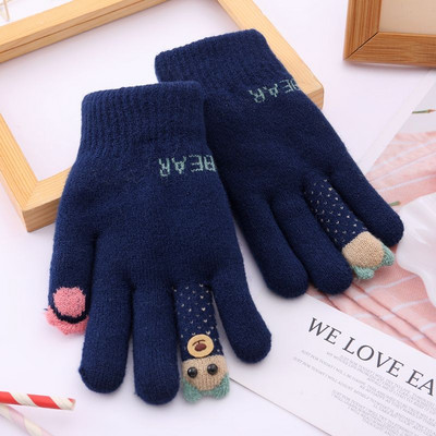 Téli gyerekkesztyűk felvitellel és felirattal