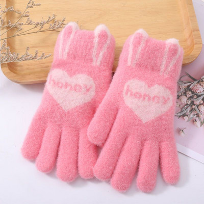 Téli gyerekkesztyűk felvitellel és felirattal