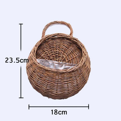 Kézzel készített fonott rattan virágültető falra függő fonott rattan kosár kerti szőlő cserepes növénytartó kerti cserepek