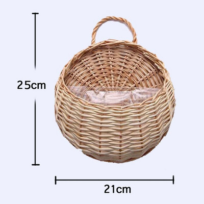 Kézzel készített fonott rattan virágültető falra függő fonott rattan kosár kerti szőlő cserepes növénytartó kerti cserepek