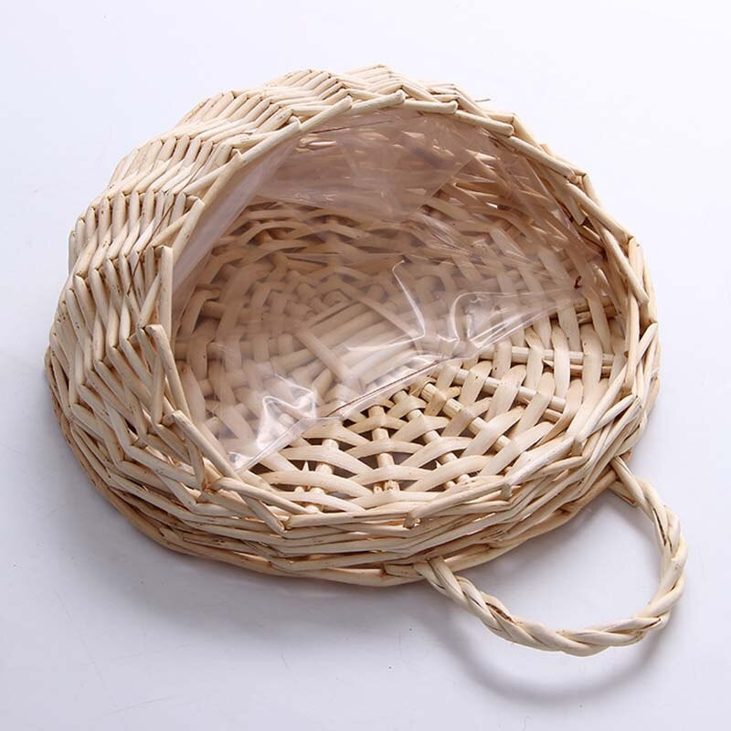 Kézzel készített fonott rattan virágültető falra függő fonott rattan kosár kerti szőlő cserepes növénytartó kerti cserepek
