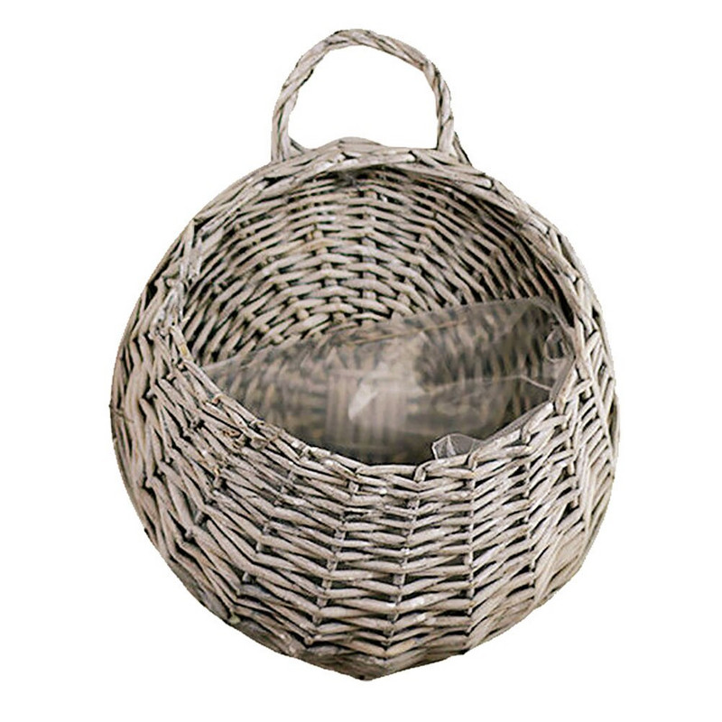 Kézzel készített vintage fali dekoráció Rattan kerti virágcserép tartó Otthoni díszek