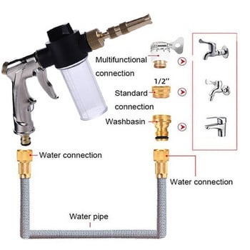 Преносим воден пистолет с високо налягане за почистване на автомивка, градински маркуч за поливане, дюза, спринклер, пяна, воден пистолет, дропшиппинг