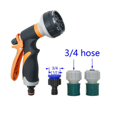 Pulverizare reglabilă pentru udarea gazonului, spălătorie auto multifuncțională, duză de înaltă presiune, kit pentru irigare cu apă, pentru furtun 1/2 3/4