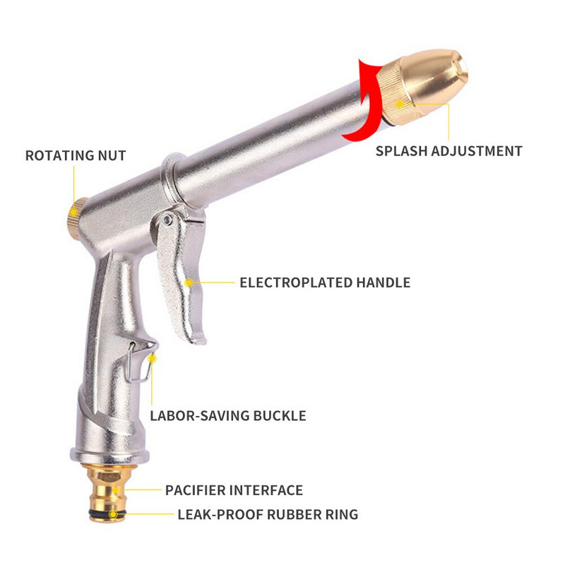 Aukšto slėgio vandens pistoletas automobilių plovimo mašina sodo laistymo srove žarna antgalis purkštukas laistymo purškiamas purkštuvas automatinio valymo įrankis