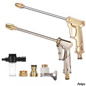 Pistol de apă de înaltă presiune, lănci reglabile de spălat auto, pistol cu spumă, pentru irigare a casei, grădină, hidrolimpiadora, duză pentru furtun de stropire din metal