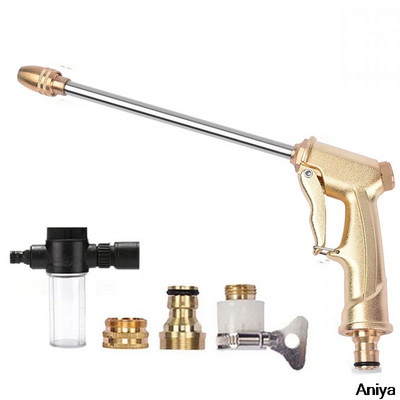 Pistol de apă de înaltă presiune, lănci reglabile de spălat auto, pistol cu spumă, pentru irigare a casei, grădină, hidrolimpiadora, duză pentru furtun de stropire din metal